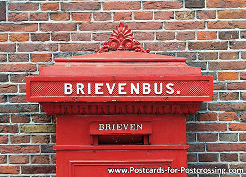 Bedenk Samengroeiing drijvend Ansichtkaart rode brievenbus - Natuurlijkefoto.nl