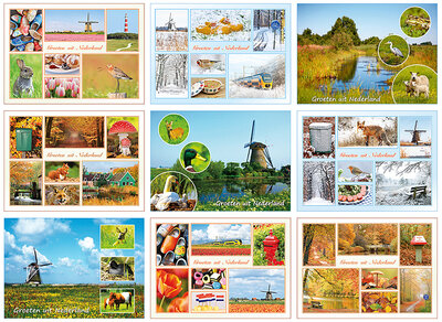 ansichtkaarten Nederland 9 kaarten