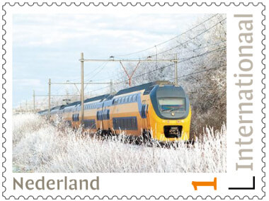 Internationaal Postzegels - 5 x trein in de winter